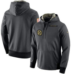 Men's Pittsburgh Steelers Anthracite Salute to Service Player Performance Hoodie 