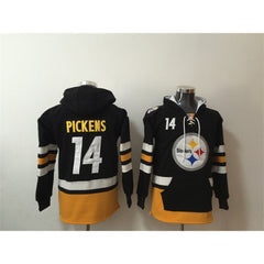Men's Pittsburgh Steelers #14 George Pickens Black Ageless Must-Have Lace-Up Pullover Hoodie 