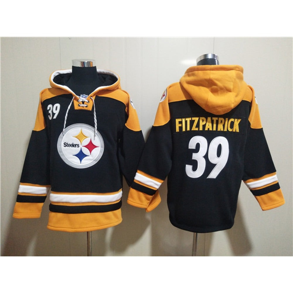 Men's Pittsburgh Steelers #39 Minkah Fitzpatrick Black Ageless Must-Have Lace-Up Pullover Hoodie 