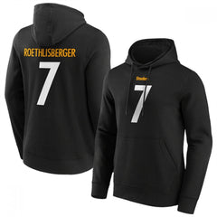 Men's Pittsburgh Steelers #7 Ben Roethlisberger Black Hoodie 