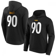 Men's Pittsburgh Steelers #90 T.J. Watt Black Hoodie 
