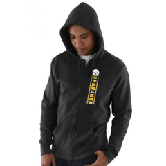Men's Pittsburgh Steelers Black Hook and Ladder Full-Zip NFL Hoodie 