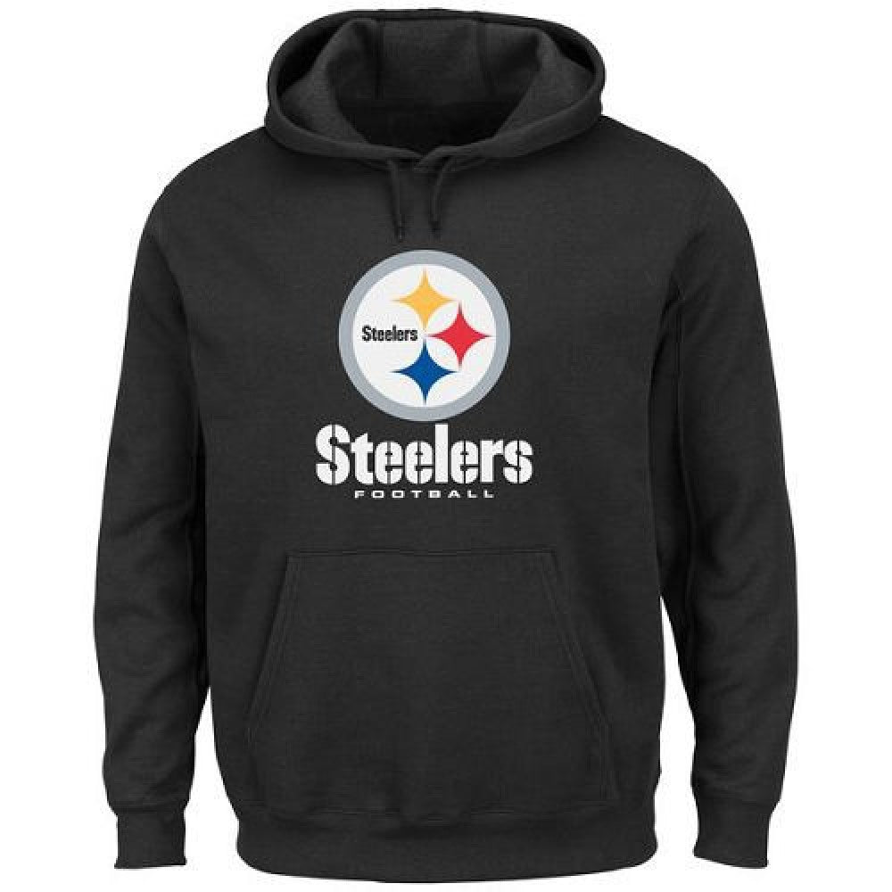 Men's Pittsburgh Steelers Black Critical Victory Pullover Hoodie 