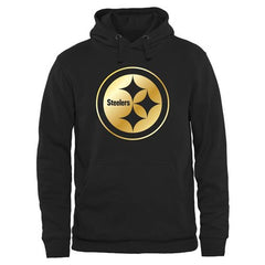 Men's Pittsburgh Steelers Pro Line Black Gold Collection Pullover Hoodie 