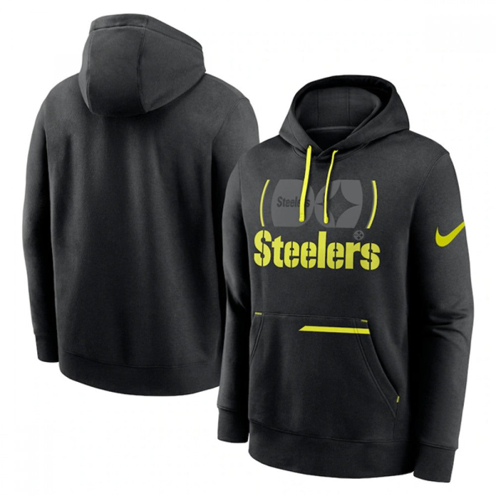 Men's Pittsburgh Steelers Black Volt Pullover Hoodie 