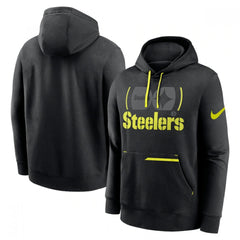 Men's Pittsburgh Steelers Black Volt Pullover Hoodie 