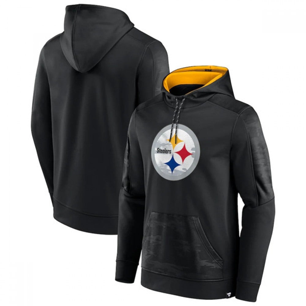Men's Pittsburgh Steelers Black On The Ball Pullover Hoodie 