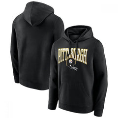 Men's Pittsburgh Steelers Black Gridiron Classics Campus Standard Pullover Hoodie 