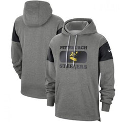 Men's Pittsburgh Steelers 2019 Grey Fan Gear Historic Pullover Hoodie 