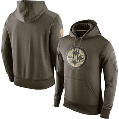 Men's Pittsburgh Steelers Olive Salute To Service KO Performance Hoodie 