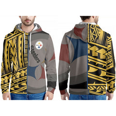 Men's Pittsburgh Steelers Yellow/Gold/Grey Pullover Hoodie 