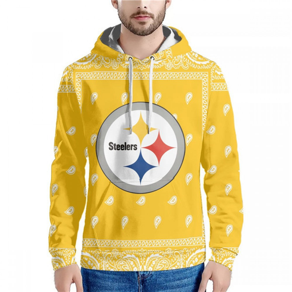 Men's Pittsburgh Steelers Yellow Pullover Hoodie 