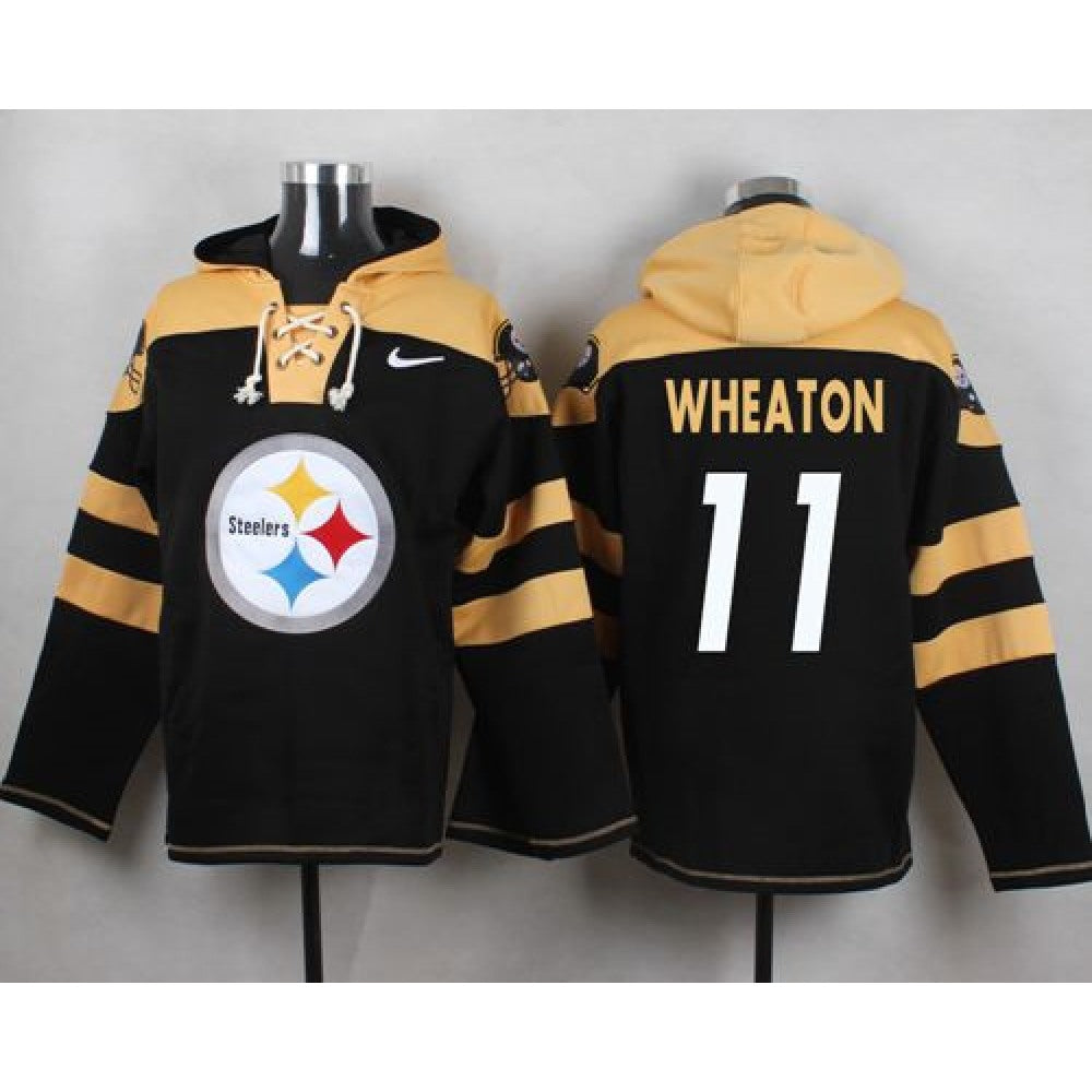 Steelers #11 Markus Wheaton Black Player Pullover NFL Hoodie 