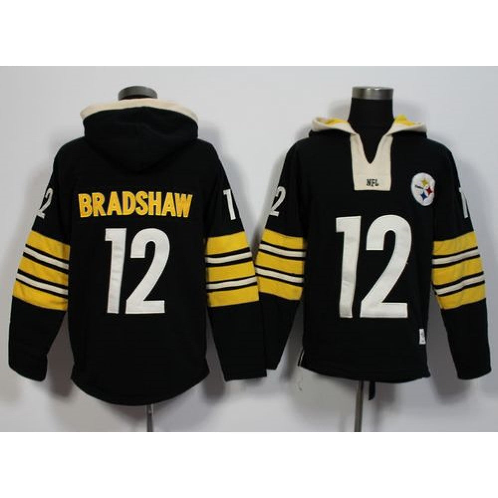 Pittsburgh Steelers #12 Terry Bradshaw Black Player Winning Method Pullover NFL Hoodie 
