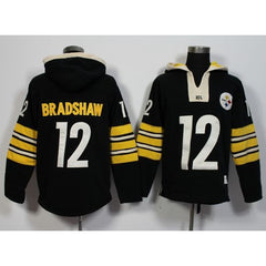 Pittsburgh Steelers #12 Terry Bradshaw Black Player Winning Method Pullover NFL Hoodie 