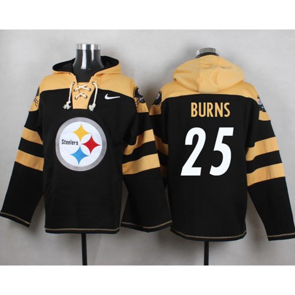 Steelers #25 Artie Burns Black Player Pullover NFL Hoodie 