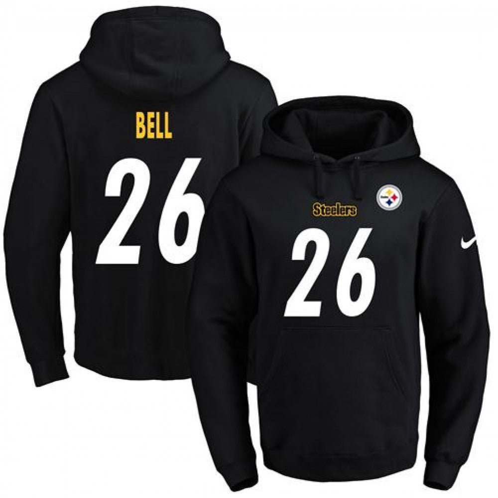 Steelers #26 Le'Veon Bell Black Name & Number Pullover NFL Hoodie 