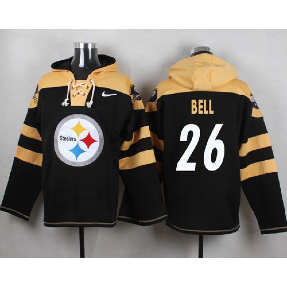 Steelers #26 Le'Veon Bell Black Player Pullover NFL Hoodie 
