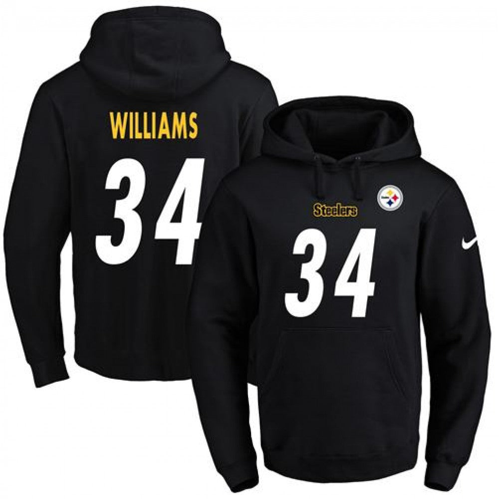 Steelers #34 DeAngelo Williams Black Name & Number Pullover NFL Hoodie 