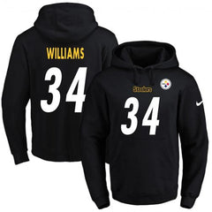 Steelers #34 DeAngelo Williams Black Name & Number Pullover NFL Hoodie 