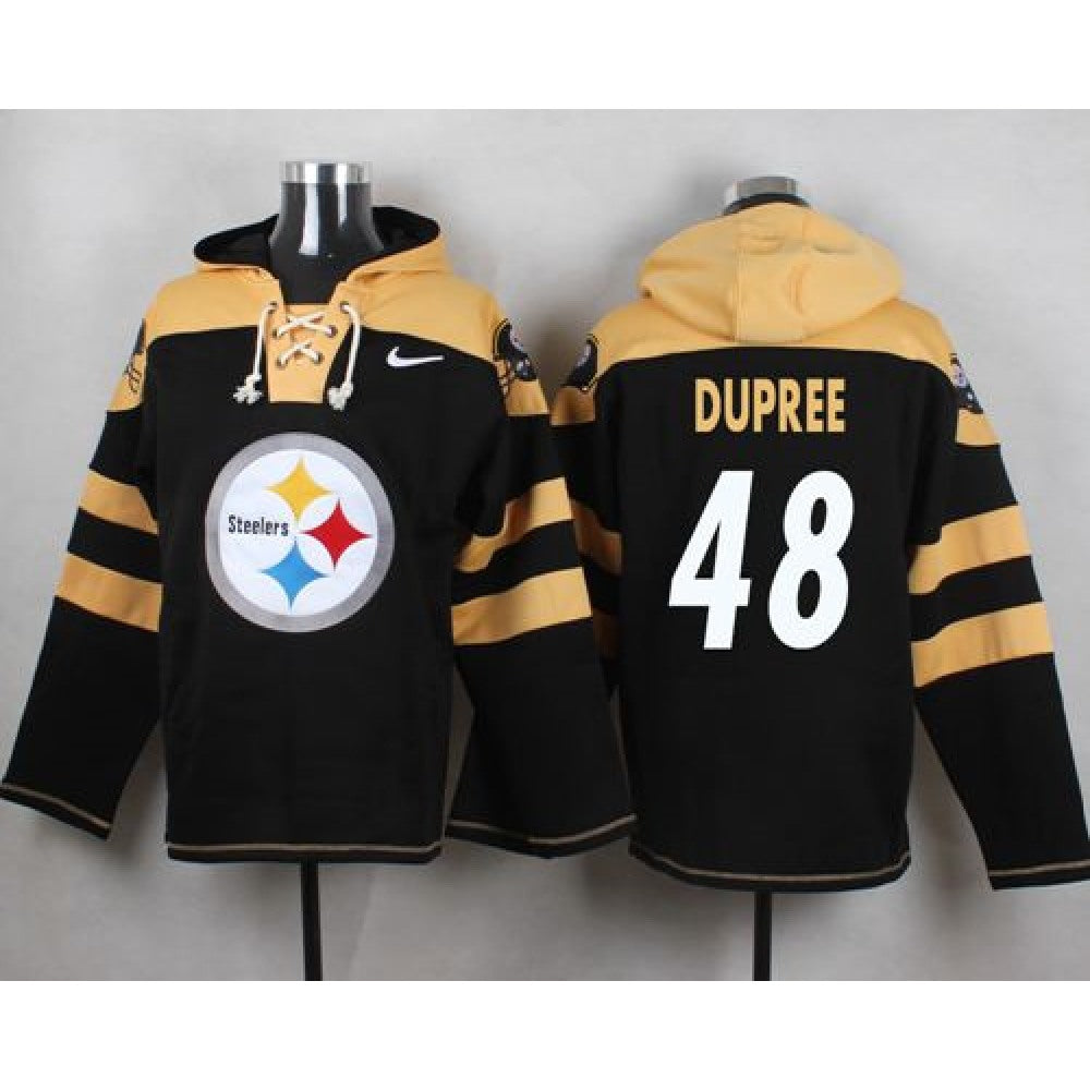 Steelers #48 Bud Dupree Black Player Pullover NFL Hoodie 