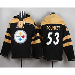 Steelers #53 Maurkice Pouncey Black Player Pullover NFL Hoodie 
