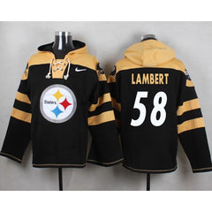 Steelers #58 Jack Lambert Black Player Pullover NFL Hoodie 
