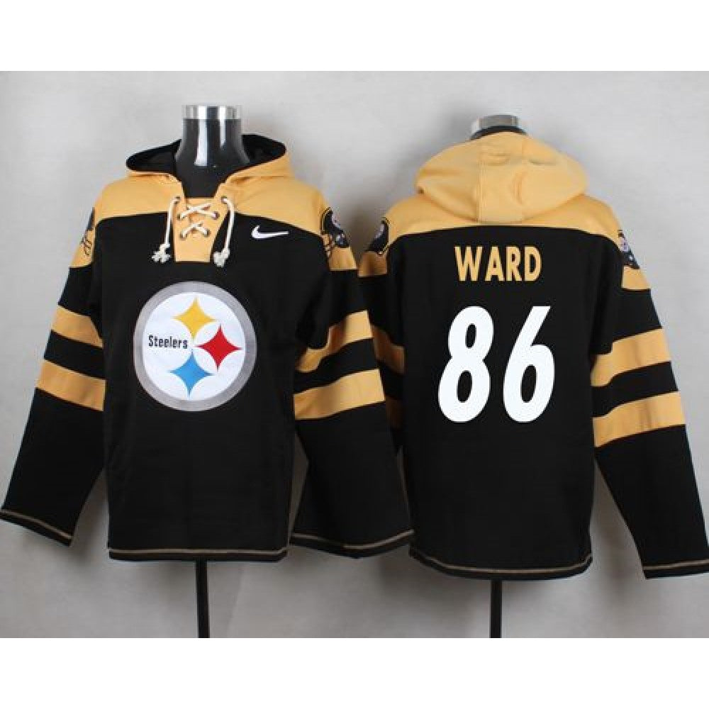 Steelers #86 Hines Ward Black Player Pullover NFL Hoodie 
