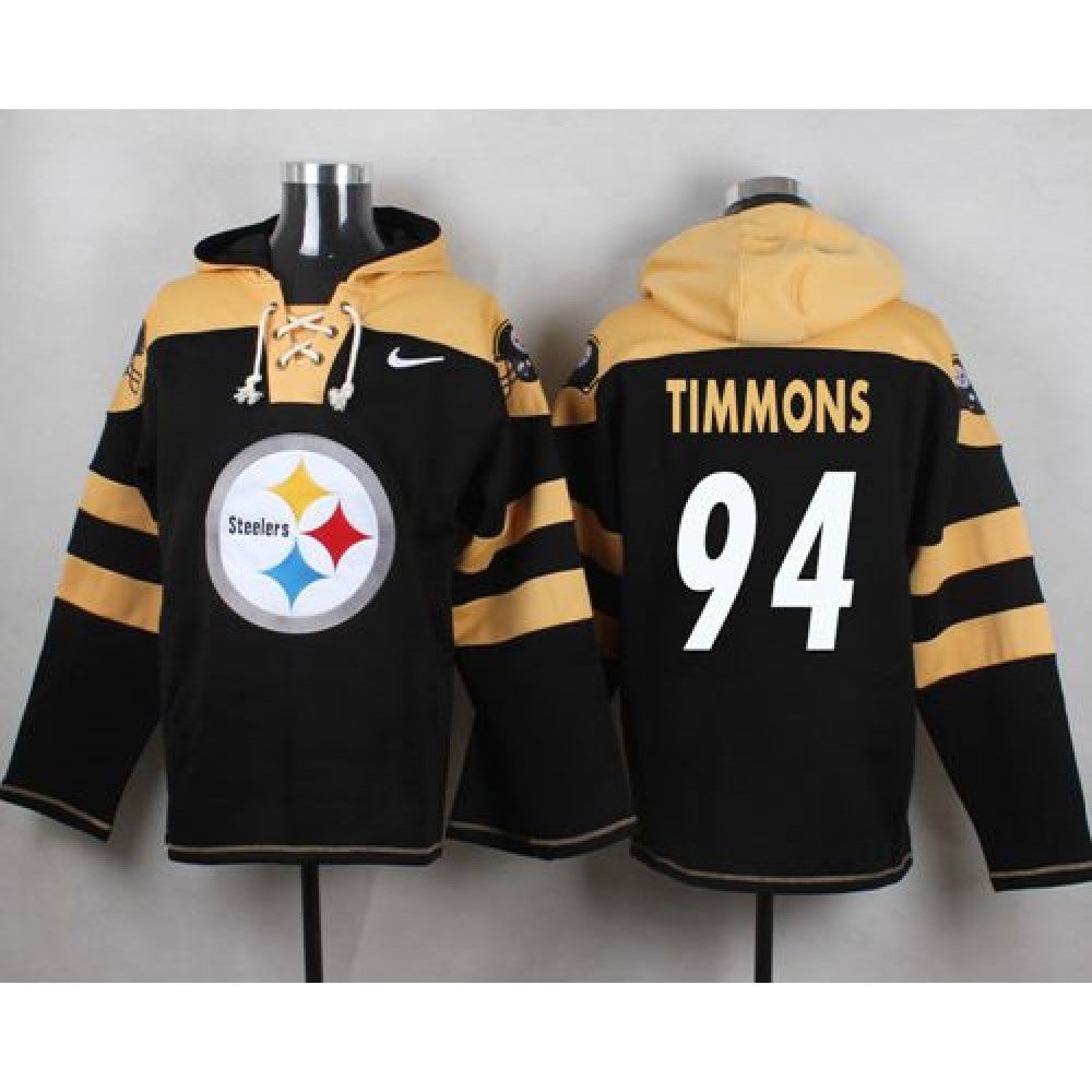 Steelers #94 Lawrence Timmons Black Player Pullover NFL Hoodie 