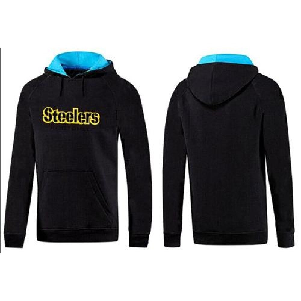 Pittsburgh Steelers English Version Pullover Hoodie Black & Blue 