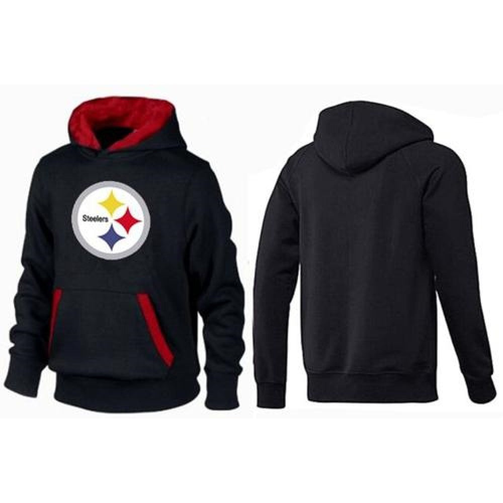 Pittsburgh Steelers Logo Pullover Hoodie Black & Red 