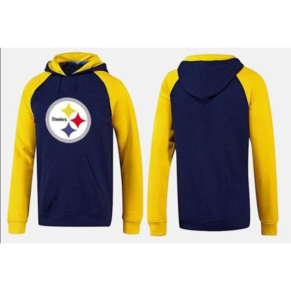 Pittsburgh Steelers Logo Pullover Hoodie Dark Blue & Yellow 