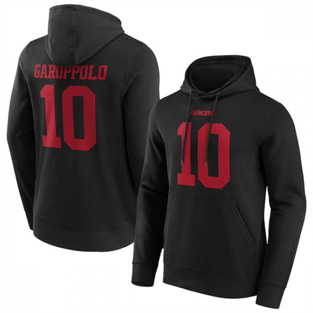 Men's San Francisco 49ers #10 Jimmy Garoppolo Black Hoodie 