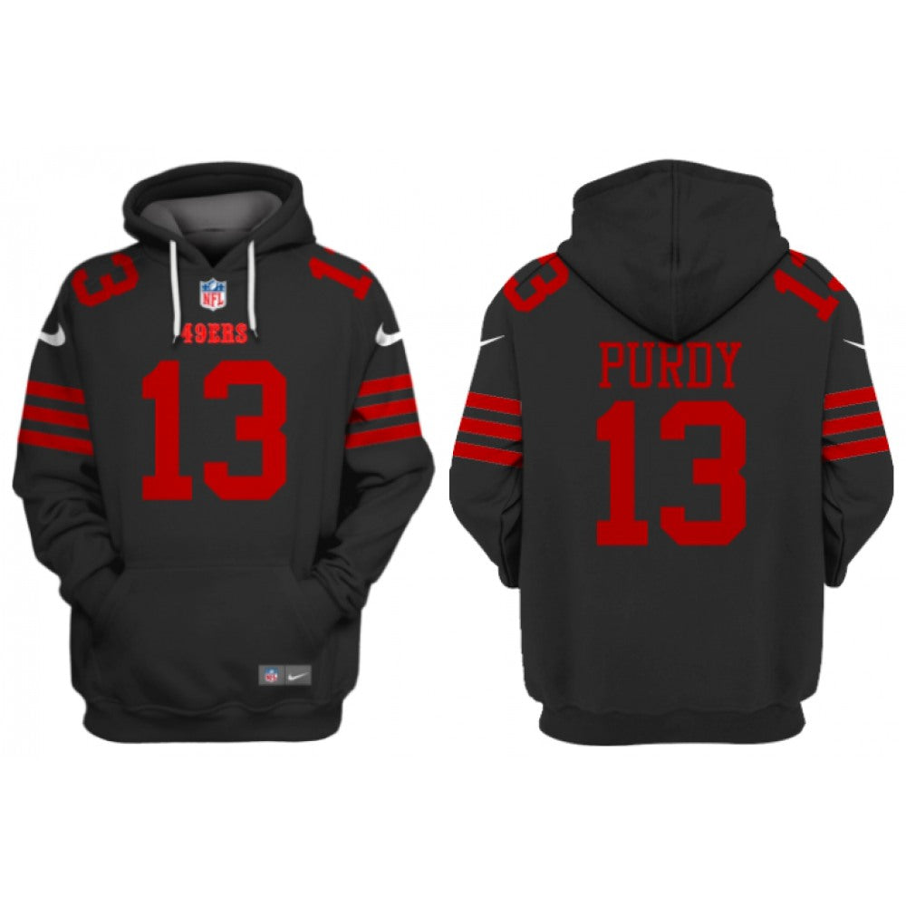 Men's San Francisco 49ers #13 Brock Purdy Black Alternate Pullover Hoodie 