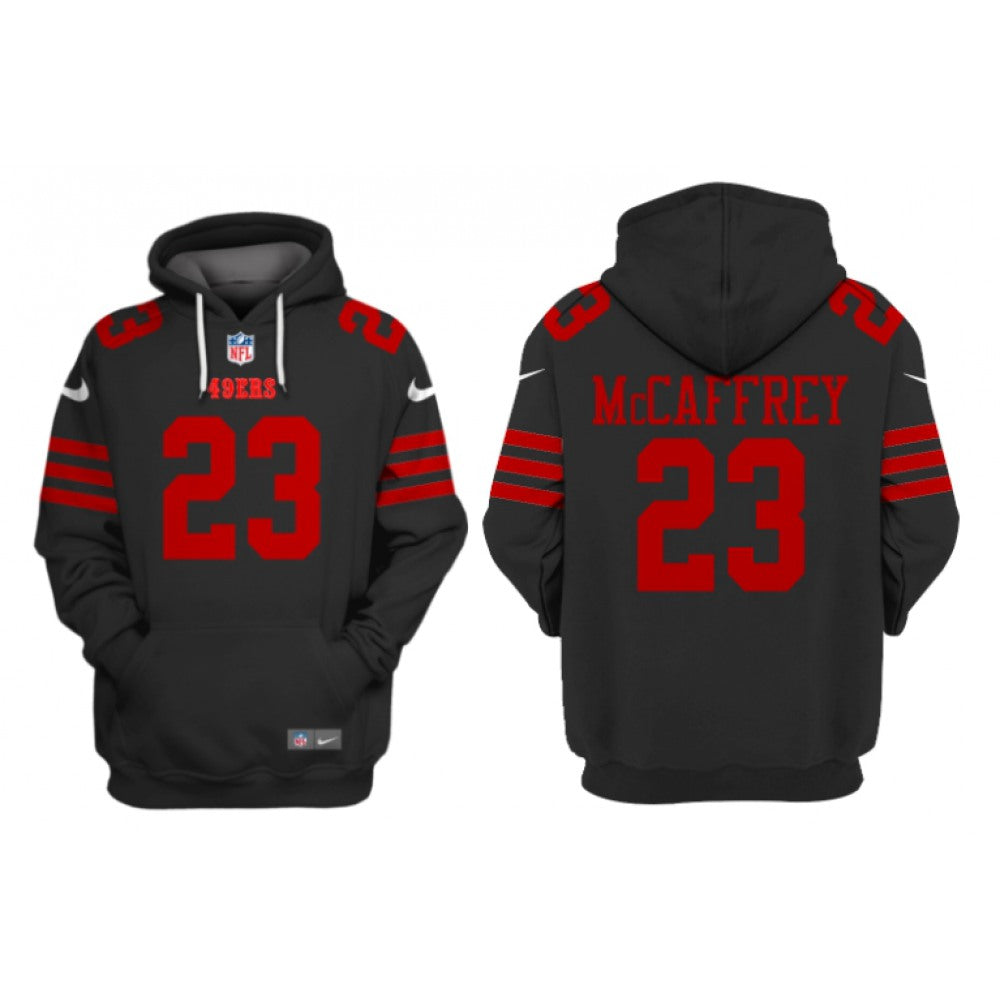 Men's San Francisco 49ers #23 Christian McCaffrey Black Alternate Pullover Hoodie 