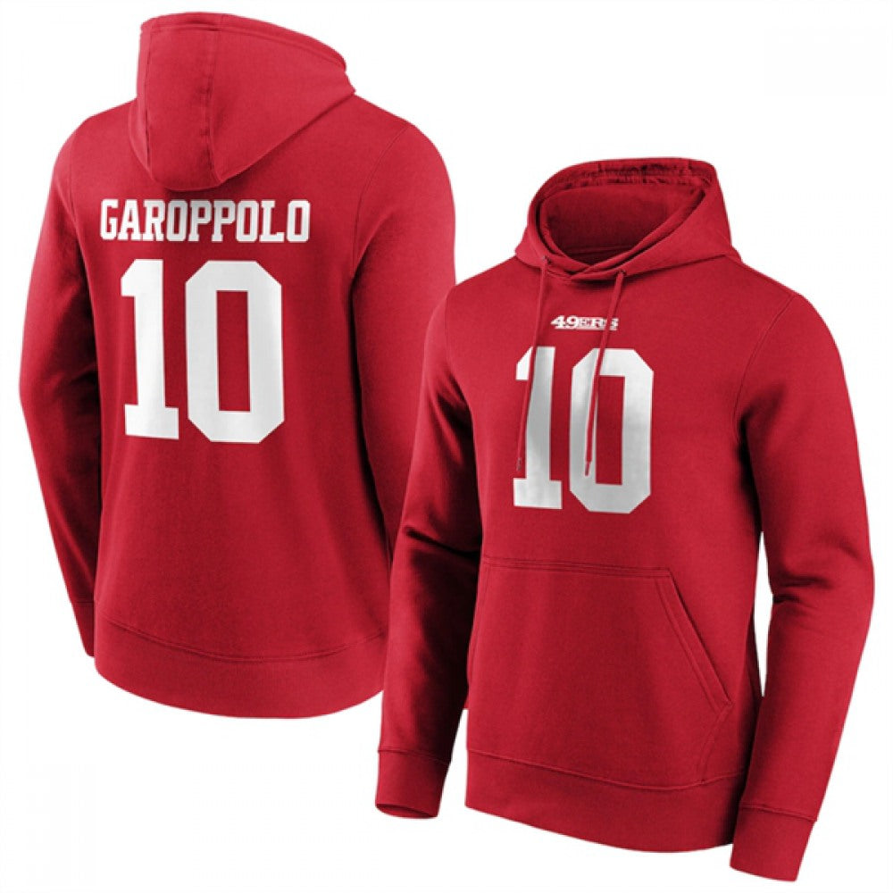 Men's San Francisco 49ers #10 Jimmy Garoppolo Red Hoodie 