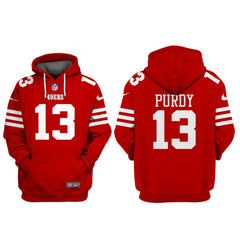 Men's San Francisco 49ers #13 Brock Purdy Red Alternate Pullover Hoodie 