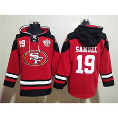 Men's San Francisco 49ers #19 Deebo Samuel Red Ageless Must-Have Lace-Up Pullover Hoodie 