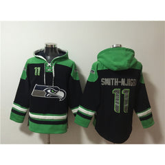 Men's Seattle Seahawks #11 Jaxon Smith-Njigba Black Ageless Must-Have Lace-Up Pullover Hoodie 
