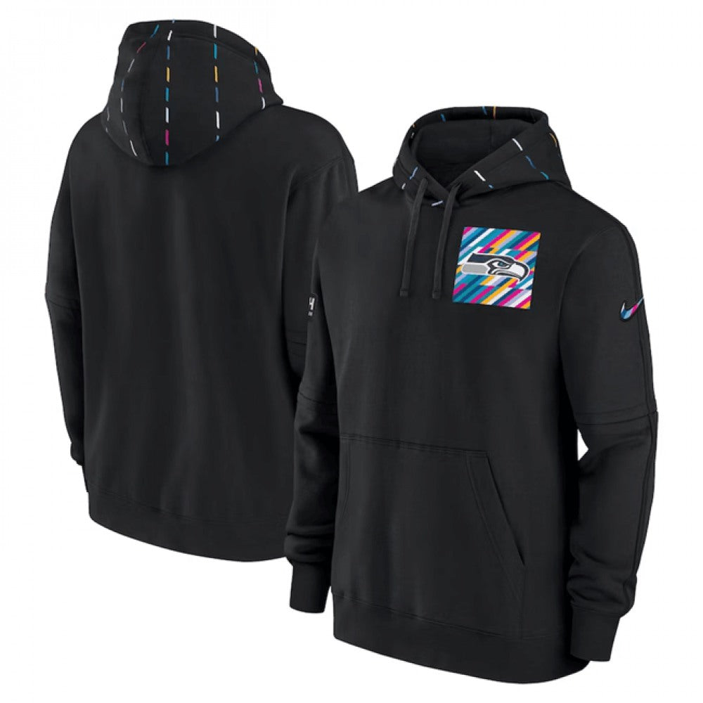 Men's Seattle Seahawks Black 2023 Crucial Catch Club Pullover Hoodie 