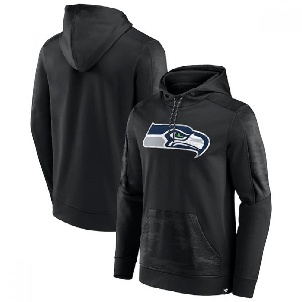 Men's Seattle Seahawks Black On The Ball Pullover Hoodie 