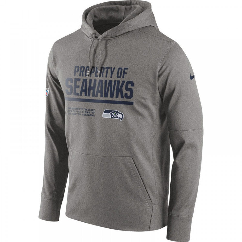 Men's Seattle Seahawks Gray Circuit Property Of Performance Pullover Hoodie 