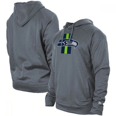 Men's Seattle Seahawks Gray New Era Training Camp Raglan Pullover Hoodie 