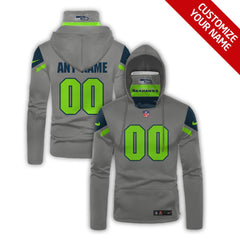 Men's Seattle Seahawks 2020 Grey Customize Hoodie Mask 