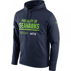 Men's Seattle Seahawks College Navy Circuit Property Of Performance Pullover Hoodie 