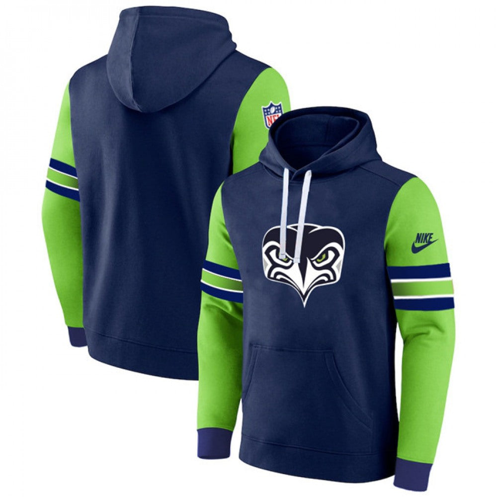 Men's Seattle Seahawks Navy/Green Pullover Hoodie 