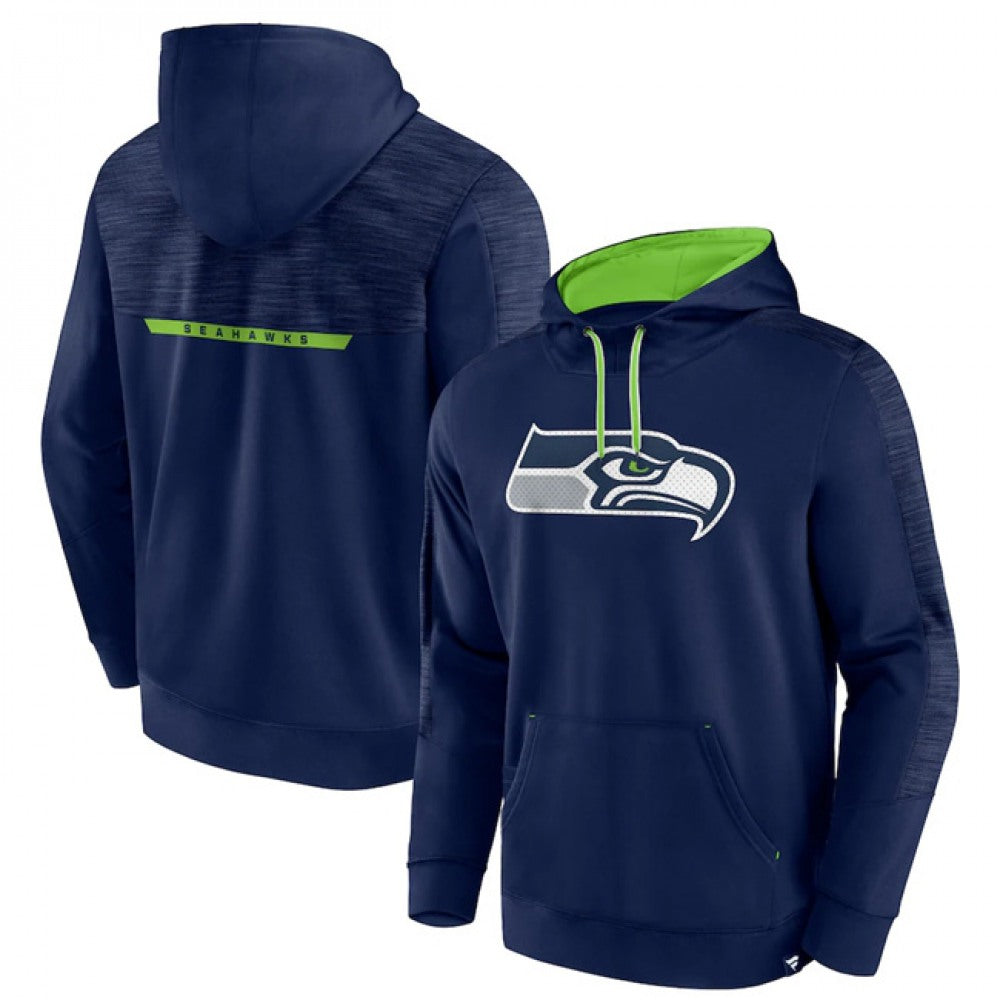 Men's Seattle Seahawks Navy Defender Evo Pullover Hoodie 