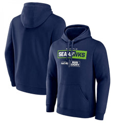 Men's Seattle Seahawks Navy x Bud Light Pullover Hoodie 