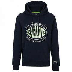 Men's Seattle Seahawks Navy BOSS X Touchback Pullover Hoodie 
