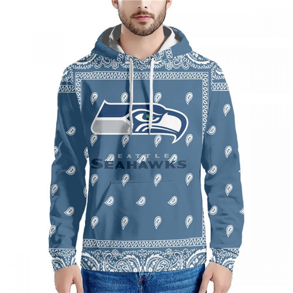 Men's Seattle Seahawks Navy Pullover Hoodie 